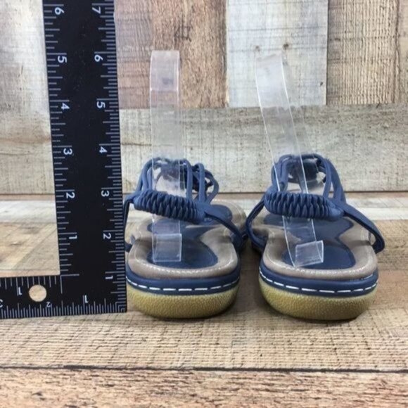 Socofy Blue‎ Strappy Braided Thong SandalsWomens 39 8 Slingback - Picture 7 of 12